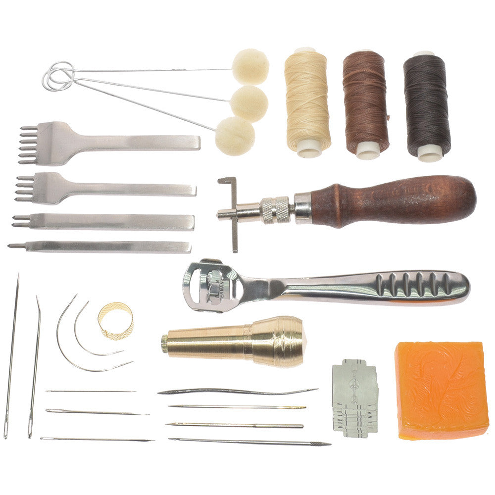 Leather Craft Basic Stitching Sewing Hand Tool Set Saddle Groover for DIY Leathercraft Projects