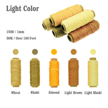 10 Colors 150D 1mm Hand Stitching Waxed Leather Thread Supplies with 7 Needles Tools Set for DIY Project Leathercraft Sewing Repair 50+ Yards Each Color