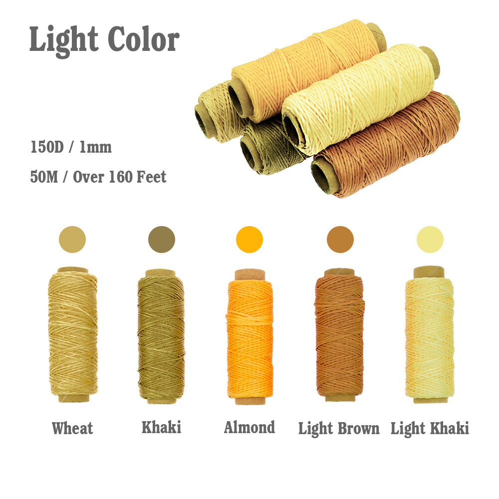 10 Colors 150D 1mm Hand Stitching Waxed Leather Thread Supplies with 7 – US  BigTeddy