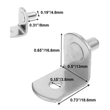 30x 5mm L-Shaped Support Furniture Kitchen Cabinet Closet Bookcase Shelf Bracket Style Pegs Hardware with Hole Nickel Plated